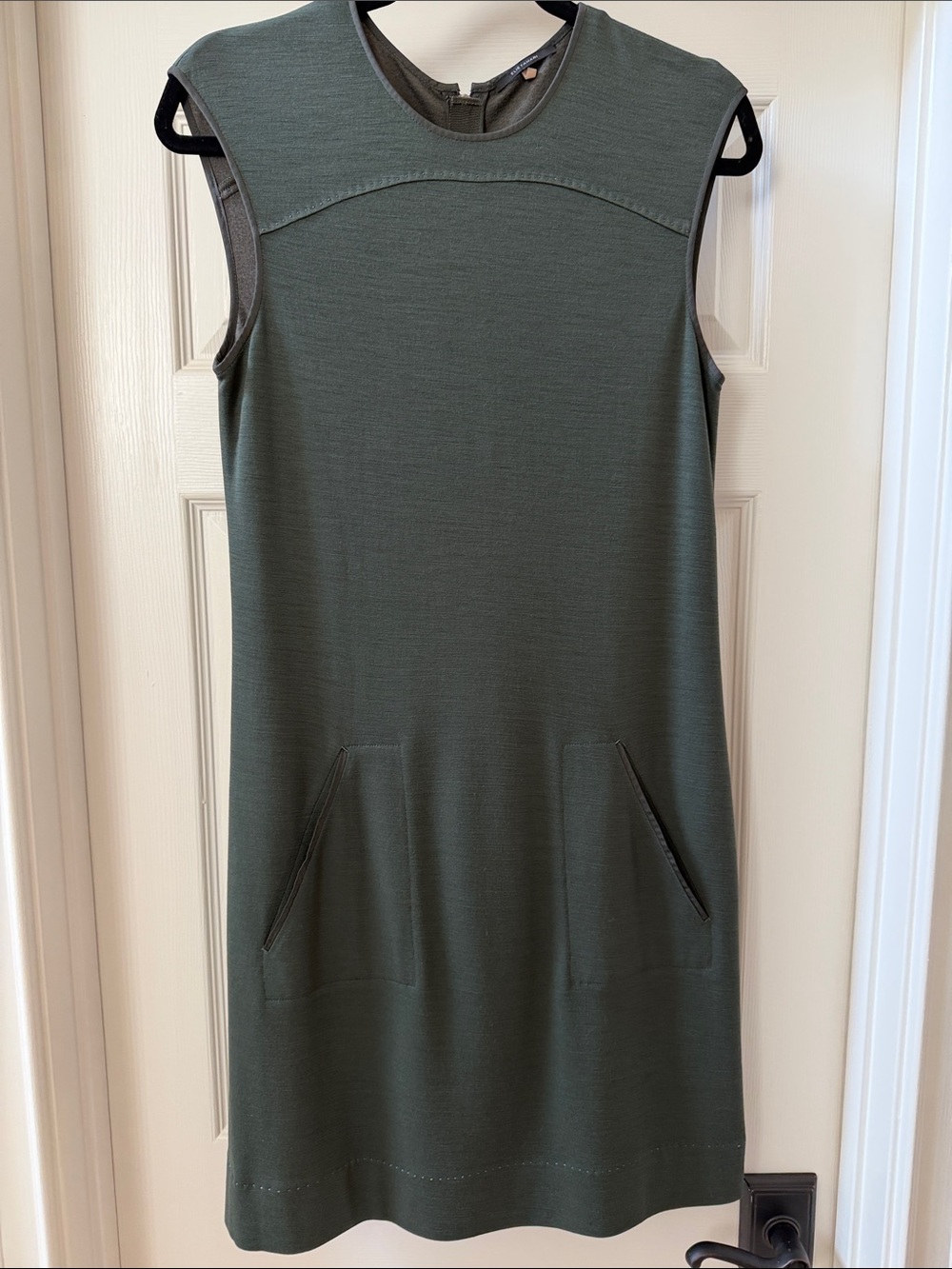 Elie Tahari Olive Green Sleeveless Shift Dress